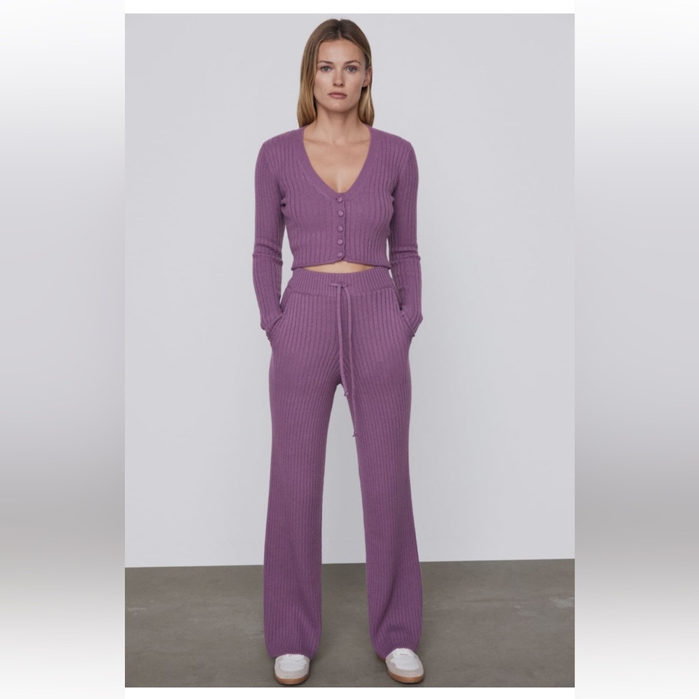 💜NWT- Zara ribbed knit cardigan and pant set 💜